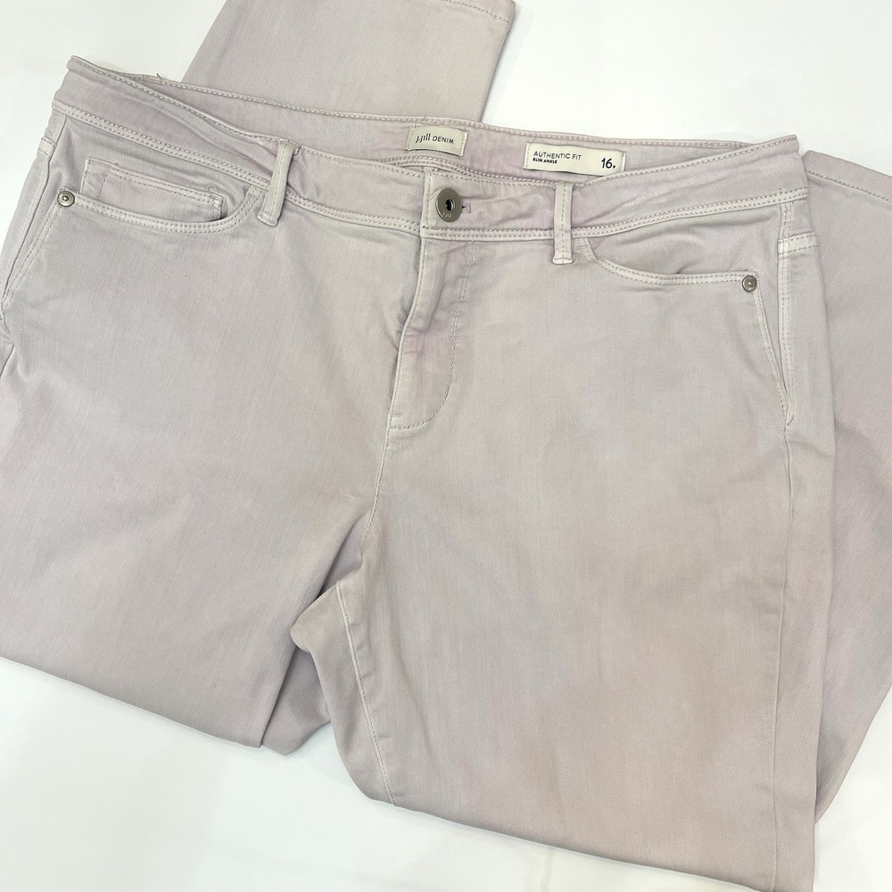 J. Jill Light Lavender 5-Pocket Slim Ankle Authentic Fit Jeans Womens Size 16